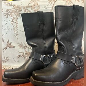 Harley Davidson Black Leather Harness Biker Boots
